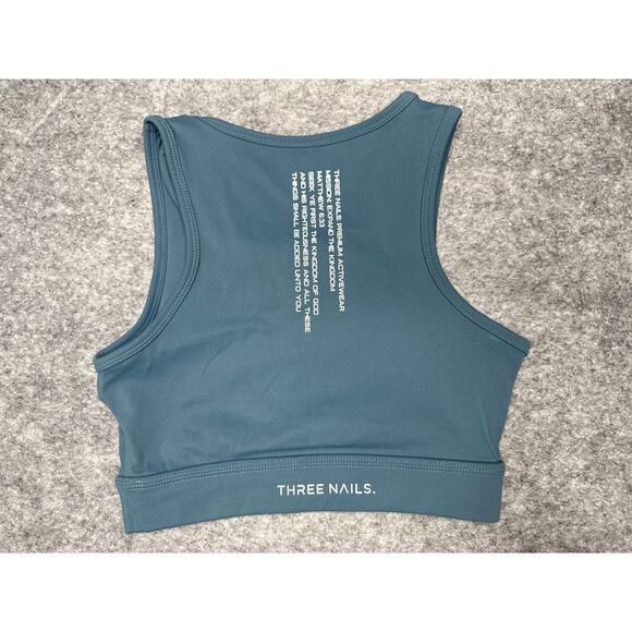 Three Nails Women's Scoop Neck Sports Bra Teal Blue Size Small - Picture 4 of 6